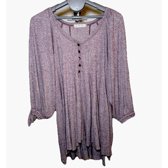 We The Free People Top ‘Winter Sun’ Tunic Billowy Tie Sleeve Purple Size XS - Picture 2 of 7